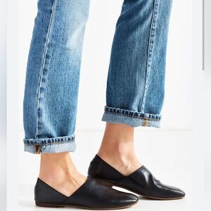 Vagabond Ayden Black Leather High Vamp Flats (EU 41 or 10.5-11)